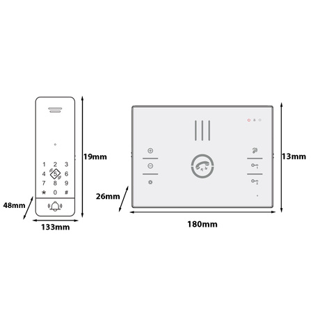 Intercom Bell Set Single Family Intercom Uniphone Schlüsselanhänger SANDI Orno