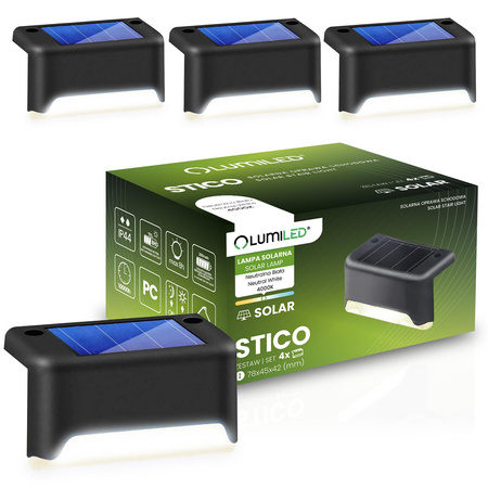 4x STICO 4000K Solar LED Treppe Außen Treppe Wasserdicht Lampe LUMILED