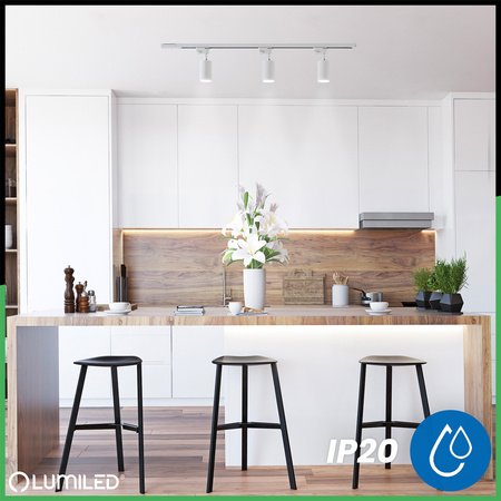 1-Phasen Strahler GU10, Schieneinstrahler Weiß und Gold SAGI LUMILED