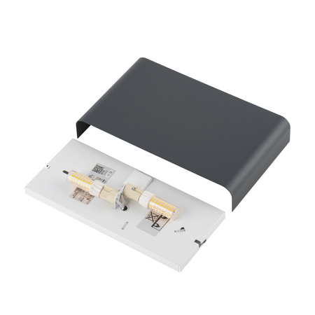 HAGA 9710 Nowodvorski Graphit Wandleuchte 2xG9 Rechteckige Wandleuchte Stahl Modern