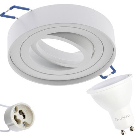 HALOGEN Einbaustrahler Tuba Spot, beweglich GU10 Rund Weiß 20mm MIDI + LED GU10 10W 4000K LUMILED