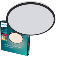 Plafond LED-Anbauleuchte OZZIET 18W 2700K 30cm Schwarz Rund PHILIPS Deckenleuchte
