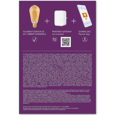 LED Lampe E27 ST64 6W 680lm 2400K Warm Glühfaden LEDVANCE SMART+ ZigBee Dimmbar