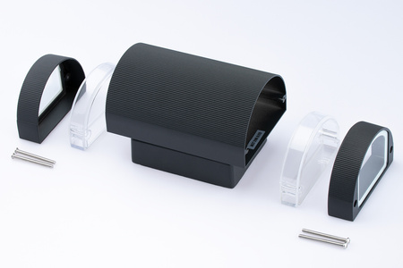 Fassaden-Wandleuchte doppelt HANA Round LED 2x GU10 Aluminium schwarz IP54