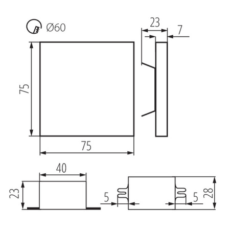 Dekorative LED-Treppenleuchte APUS 1,3W 15lm 6500K kalt 230 V Kanlux