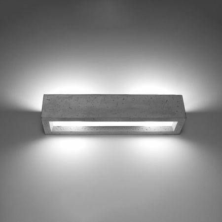 LED VEGA 2xE27 Wandleuchte Rechteckig 50cm Beton SOLLUX