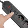 Verlängerungskabel mit Überspannungsschutz 5M 5GN Schwarz Steckdosenleiste + Schalter