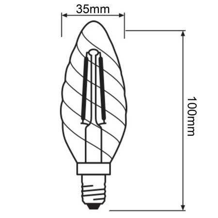 LED-Kerzenlampe E14 BW40 3,4W = 40W 470lm 4000K Neutral 300° CRI90 Filament milchig dimmbar LEDVANCE Superior