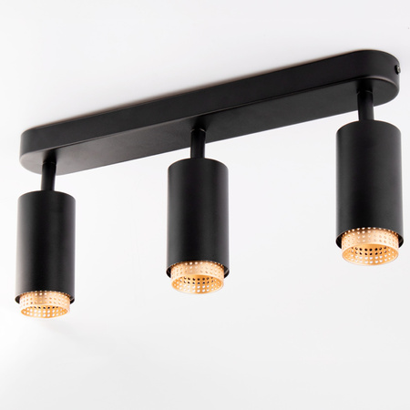 Deckenlampe LED Strahler 3x GU10 Röhre Spot ELIGIS Schwarz LUMILED