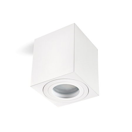 Aufputz-HALOGEN-Leuchte wasserdichtes Aluminium SPOT TUBE 95 mm IP44 Weiß AQUARIUS SQUARE Kobi