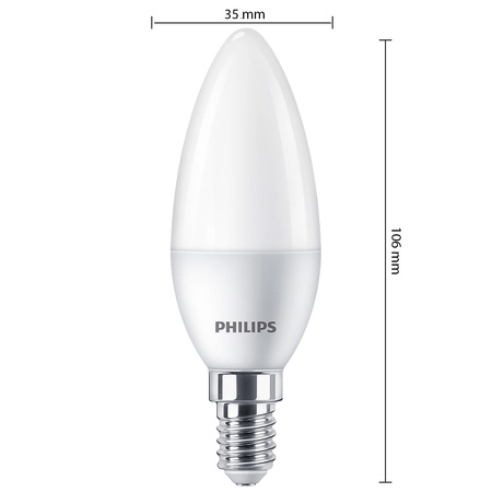 4x LED Lampen E14 B35 4.9W = 40W 470lm 4000K Neutral Milk PHILIPS