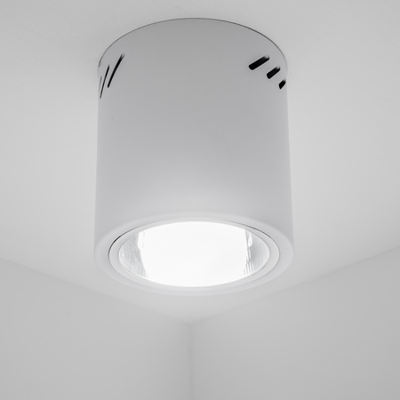 Aufbauleuchte E27, Aufbauspot Runde Tube Weiß Fest APUS 13 LUMILED