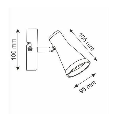 Verstellbare Wandleuchte 4,2W LED BERG 1 schwarz 3000K GOLDLUX (Polux)