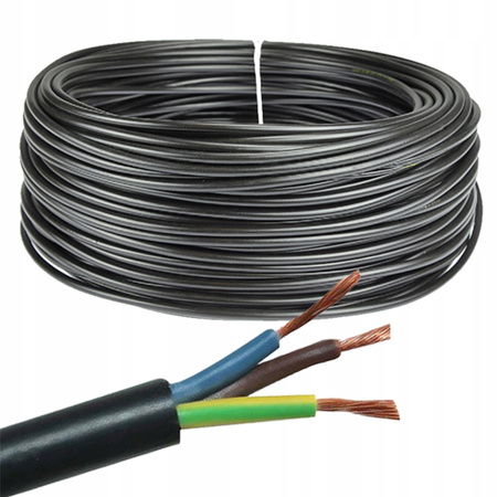 Drahtkabel OW H05RR-F 300/500V 3x1,5mm Schwarz 1m ELEKTROKABEL