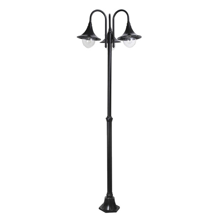 LED-Außengartenleuchte KONSTANZ 3xE27 IP44 Mast 206cm Schwarz RABALUX