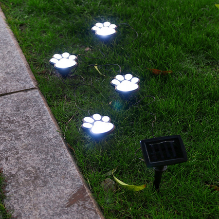 LED Solar Gartenleuchten Doglegs 6500K IP44 mit Dämmerungssensor 470cm Schwarz und Weiß