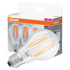 3x LED Lampen E27 A60 CL 7,5W = 75W 1055lm 2700K Wärme 300° Filament OSRAM BASE