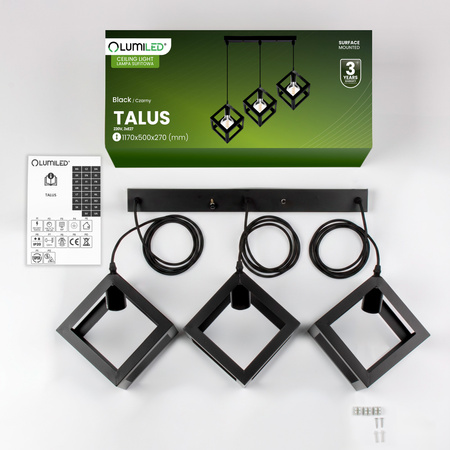 TALUS Decke Pendelleuchte Geometrischer Pendelwürfel für LED 3x E27 LUMILED