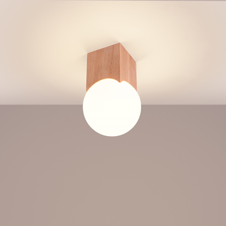 Deckenleuchte Leuchte Aufbauleuchte G9 Naturholz Weiß Solis Peach Puff SL.1407 Sollux