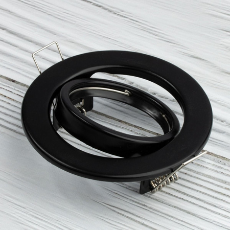 Einbaustrahler GU10, MR16 Einbauspot HALOGEN Runde beweglich Schwarz Blech AURELI LUMILED