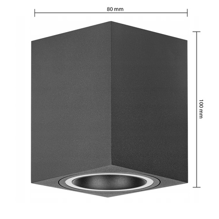 Aufputz Halogen Tuba Reflektor Spot GU10 Quadratisch Schwarz Masterled