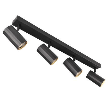 Wand- & Deckenstrahler 4x GU10 Schwarz Gold NICEA Sanico Goldlux