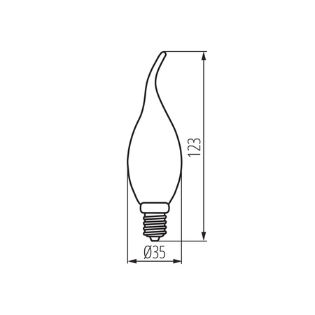 LED-Lampe E14 Edison C35 3.4W = 40W 470lm 2700K Warm Clear XLED Filament Kanlux