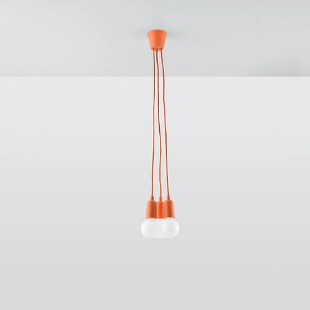DIEGO LED Pendel-Deckenleuchte 3xE27 Orange Ausleger SOLLUX