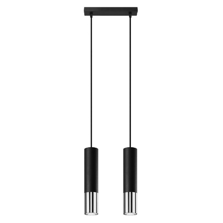 LED-Hängeleuchte LOOPEZ 2xGU10 Schwarz Chrom SOLLUX