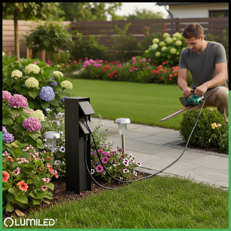 IBERI Outdoor Standmasten 230V 2x Netzsteckdose IP65 LUMILED