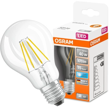 E27 A60 LED Lampen 4W = 40W 470lm 4000K Neutral 300° OSRAM Star Retrofit Classic A Filament