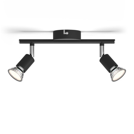 Deckenleuchte LIMBALI 2x GU10 Wandleuchte Reflektor beweglich Schwarz PHILIPS
