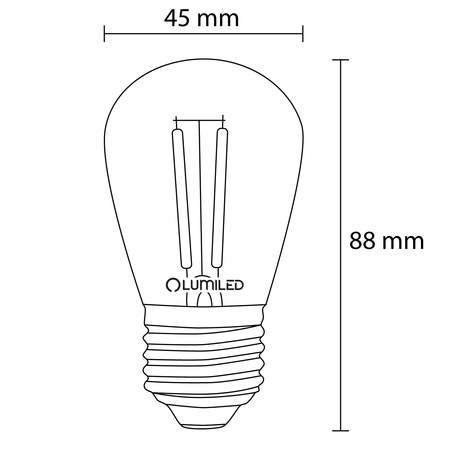 LED Lampen 5-PAK E27 ST14 2W = 20W 3000K Warm 220lm Glühfaden für Girland LUMILED