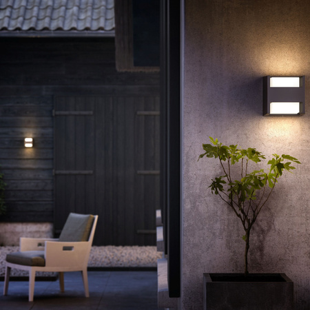 Garten LED Wandleuchte ARBOUR 3.8W 2700K Warm IP44 Up-Down Anthrazit PHILIPS