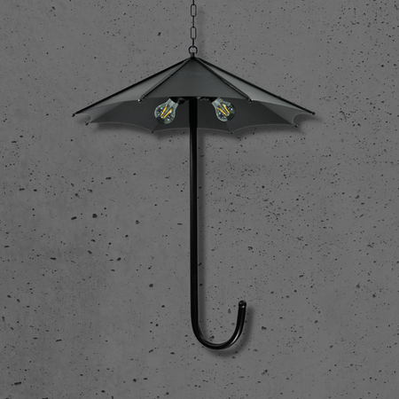 Deckenhängelampe Kronleuchter 3xE27 REGENSCHIRM Schwarz - GOLDLUX (Polux)