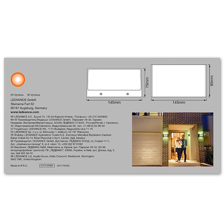 LEDVANCE SMART+ BRICK MULTICOLOR Fassadenwandleuchte 14W 600lm WARM COLOR + RGB Grau