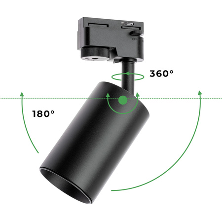 2m Stromschiene + 6x Schienenstrahler GU10 Schwarz SAGI LUMILED