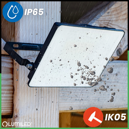 LED-Fluter AZZLER 50W 6000lm 4000K IP65 Halogen-Außenlampe Schwarz LUMILED