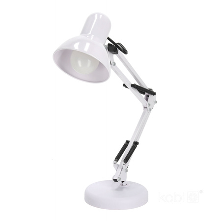 Schreibtischlampe Tisch E27 Verstellbar Stehend Anschraubbar Weiß Kobi