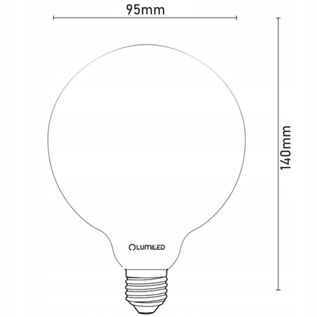 3x LED Lampen E27, Glühbirne G95 8W = 75W 4000K neutral Milch Globe Glühfaden LUMILED