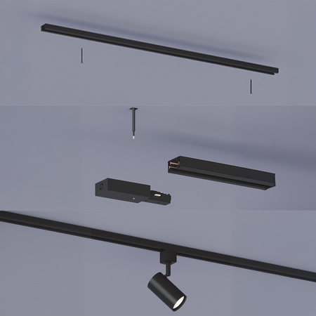 LED-Lichtleiste 2m Einphasig Schwarz mit EasyLink Philips Netzteil