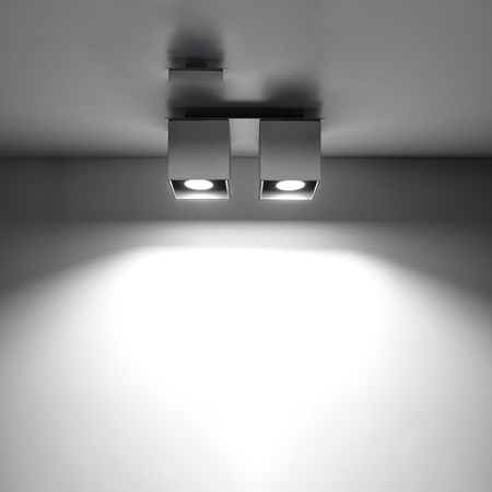 QUAD 2 2xGU10 Halogen-Anbauleuchte Minimalist Grey SOLLUX