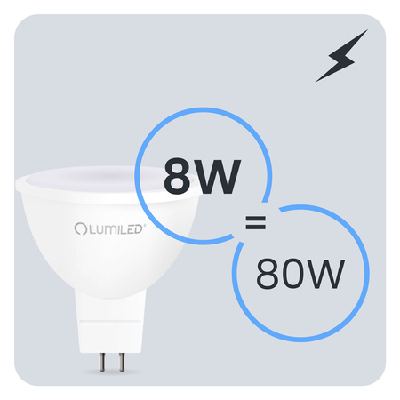 10x LED Lampen GU5.3, Glühbirne MR16 8W = 80W 720lm 120° 4000K neutral LUMILED