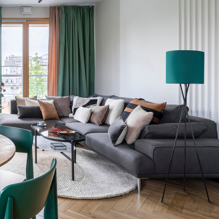 Dekorative Stehlampe E27 Grün Tekla Sanico Goldlux