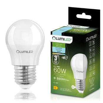 LED Lampen E27, Glühbirne P40 8W = 60W 806lm 180° 6500K kaltweiß LUMILED