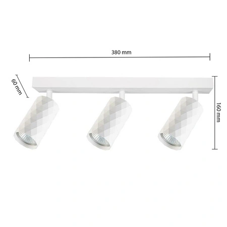 Spot Tuba Reflektor Halogen-Deckenleuchte 3x GU10 Moving White Glamour Masterled