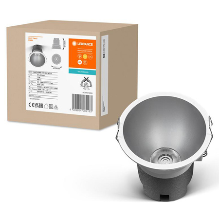 LED-Panel bündig montiert Spot Leuchte 10W 800lm CCT Mesh Weiß Silber Downlight Slim Ledvance