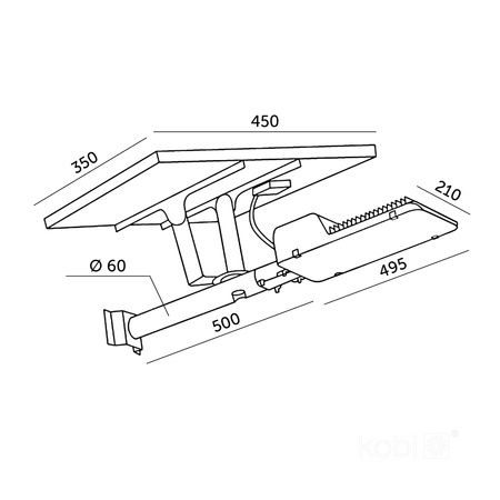 Solar LED Industriestraßenleuchte 11W 1100lm 4000K Neutral mit Dämmerungssensor IP54 Schwarz Solit Kobi