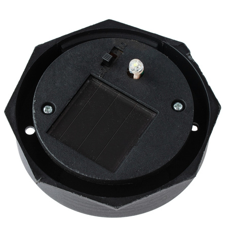 LED-Solar-Gartenlampe mit Nieten WEISSE KUGEL 10 cm