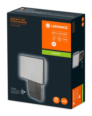 LED-Flutlicht 15W 4000K IP55 Grau mit Bewegungssensor LEDVANCE Flutlicht Endura Pro